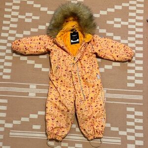 Reima Kids' Yellow Snowsuit with Floral Print